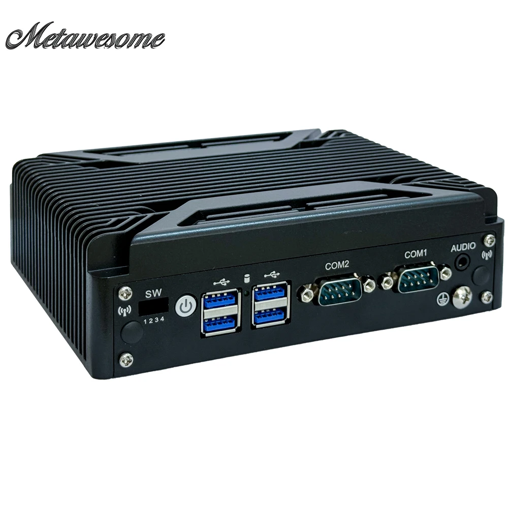 Aluminum case industrial Mini PC Intel Core i7 5600U with dual gigabit lan HDMI VGA ports Fanless Mini computer win11/Linux