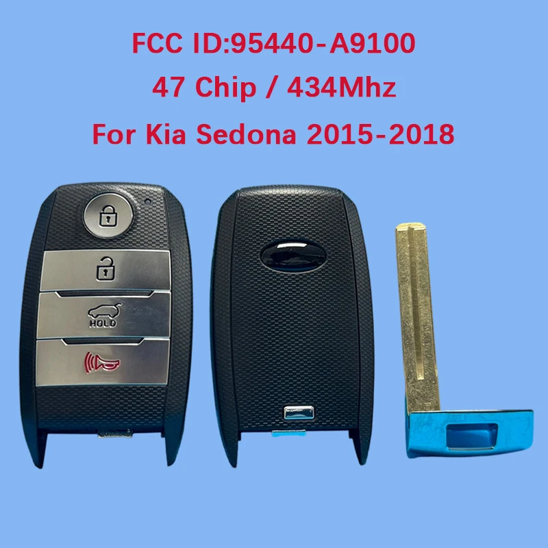 CN051172 llave inteligente FCC SY5YPFGE04 P/N 95440-A9100 47 Chip 433Mhz mando a distancia posventa 4 botones para Kia Sedona 2015-2019