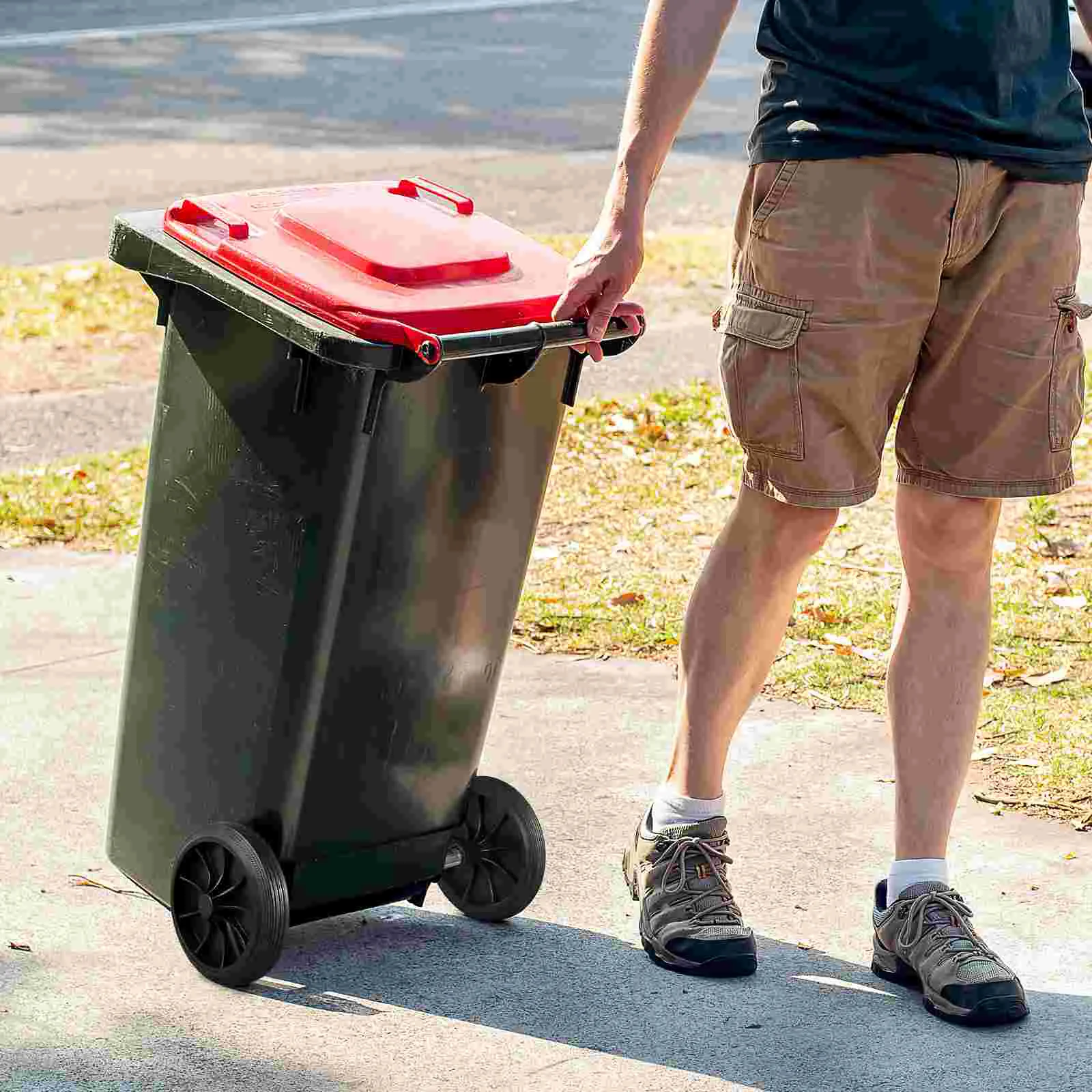 2 Small Rubber 48cm Hollow Axle Plastic Garbage Can Accessories Quiet Maneuver Waste Collection Efficient Trash Carts
