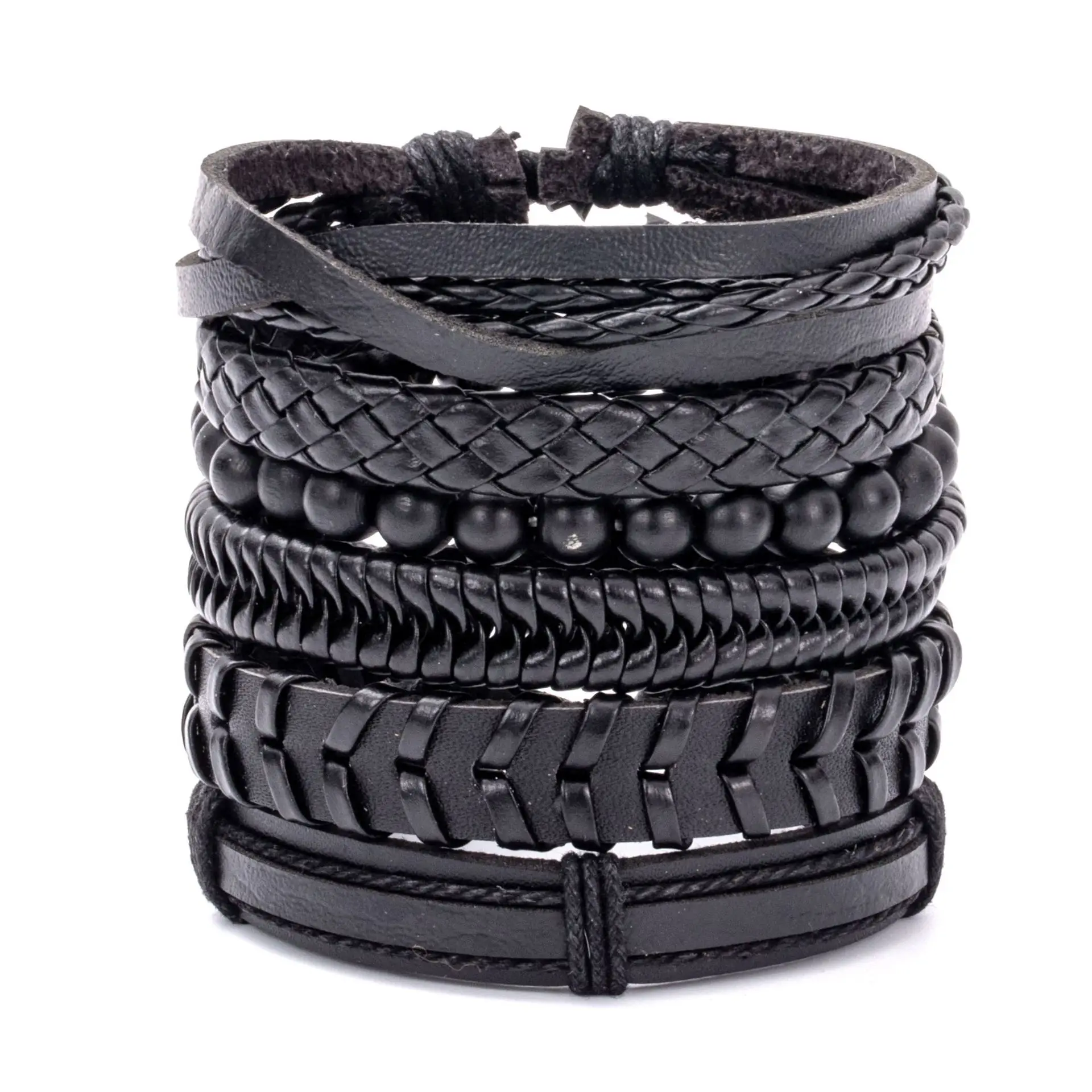 1 mode armband Viking armband voor mannen handarmbanden geweven schedel handsieraden verstelbare lederen set armband voor leer