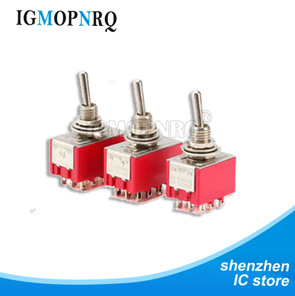 1PCS 3Pin SMTS-102 Toggle Switch 6A 125VAC Mini 6mm 9pin 12pin MTS-302 MTS-303 MTS-402 MTS-403 ON OFF SPDT DPDT ON OFF SMTS-202