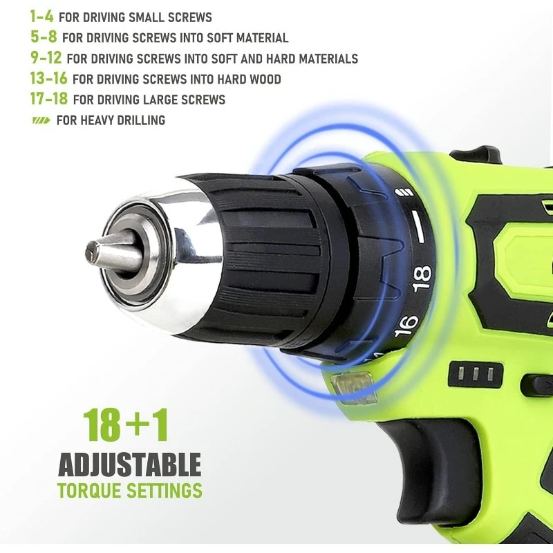 232-Piece 20V Cordless Lithium-Ion Drill Driver & Home Tool Set, Household Repairing Tools Kit with Drill, 12-Inch Wide