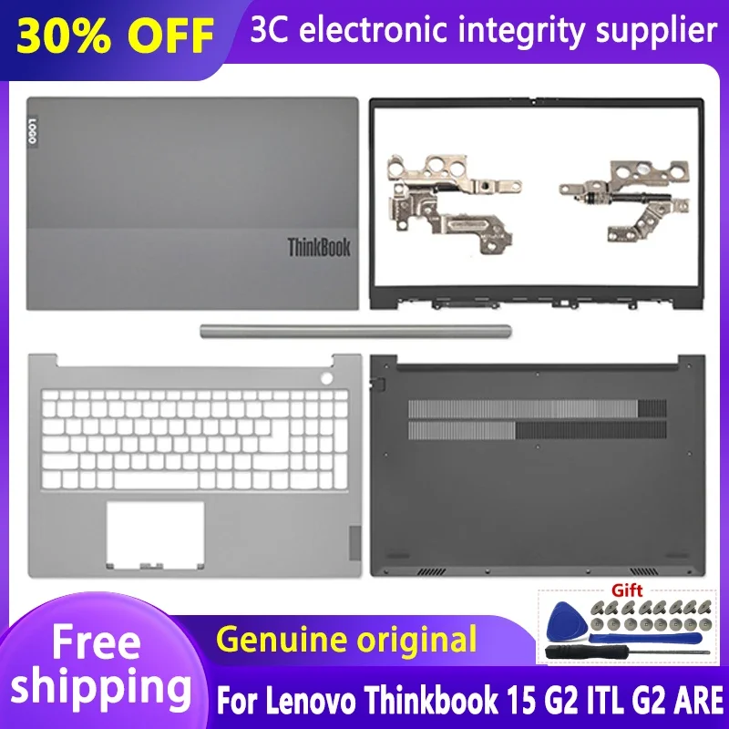 Original Laptop Case for Lenovo Thinkbook 15 G2 ITL 15 G2 ARE LCD Back Cover Front Bezel Hinges Palmrest Bottom Case 5CB1B34809