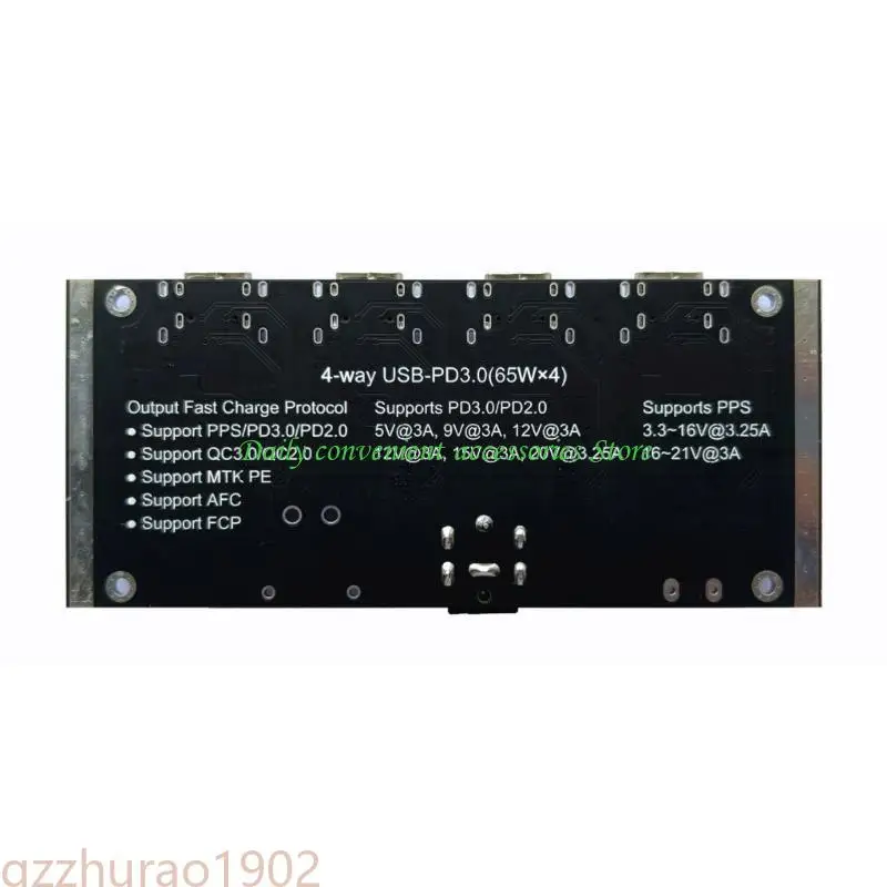 Modulo di ricarica rapida PD65W a 4 vie Interfacce di tipo C Supporto scheda di ricarica rapida Sostituzione PD3.0/2.0 per telefono portatile