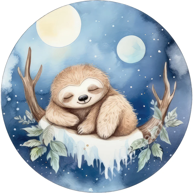Three Ratels QB26 Sleeping sloth cute cartoon stickers for children's bedroom decoration