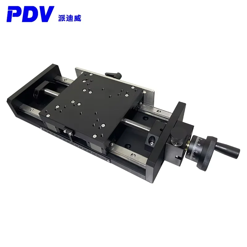 Manual platform displacement table with fine adjustment, coarse adjustment function with scale stroke 150, 200mm PT-SD180