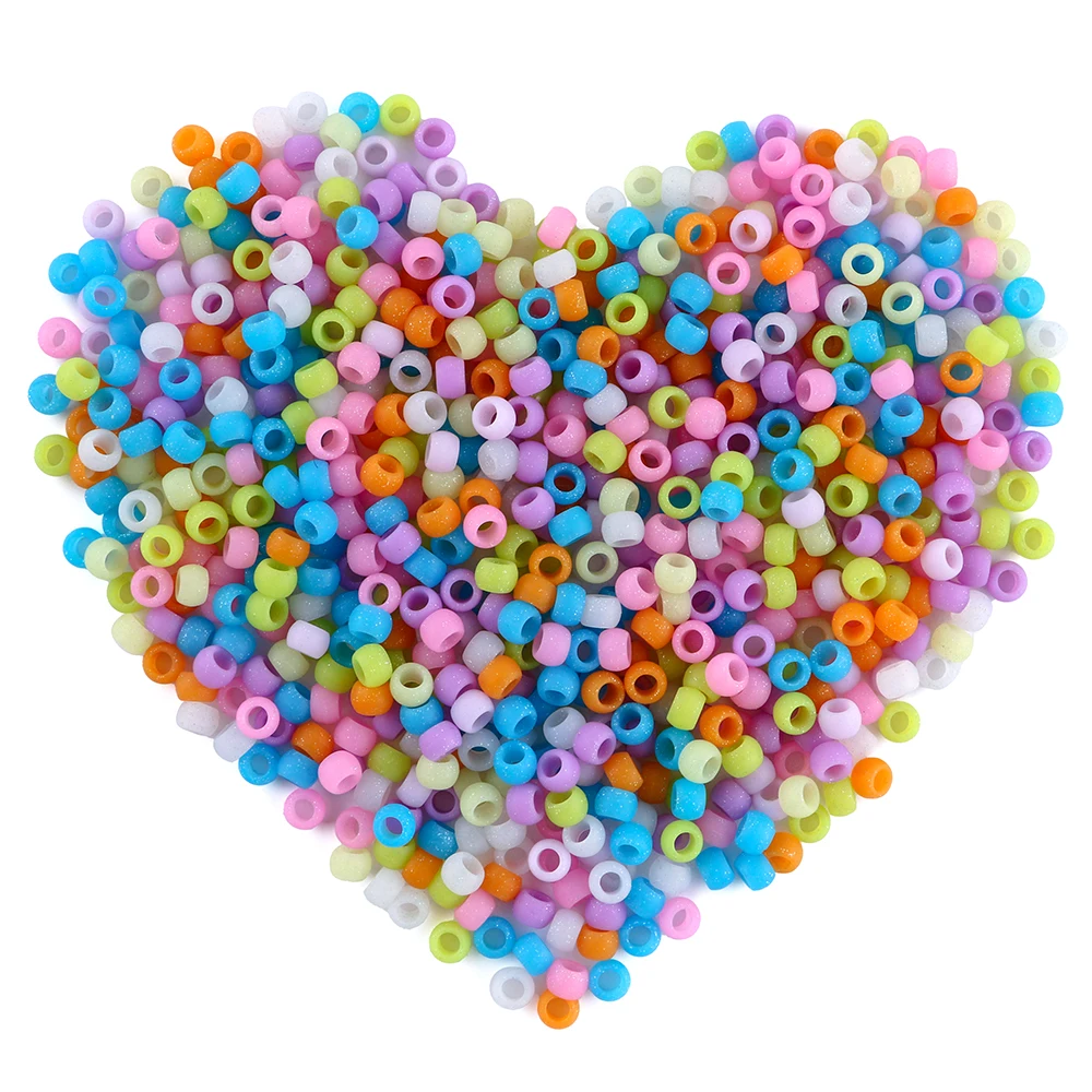 60pcs/Lot Silicone Hair Positioning Beads 6x9MM Big Hole Spacer Beads For Diy Jewelry Making Hair Supplies