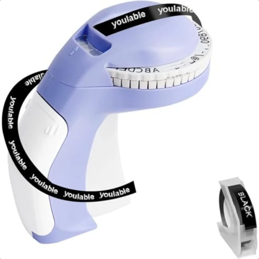 

Eming Label Maker hine с лентами Портативный Retro Label Maker Writer Мини Emer Label Maker с 1 рулонами Eming Label Maker для H