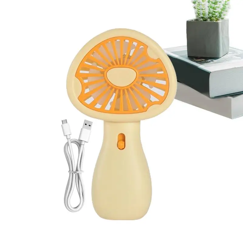 Rechargeable Mini Fan Compact 2 Adjustable Wind Speeds Mini Cooler Fan Mushroom Shape Design Cute Small Rechargeable Cooling Fan