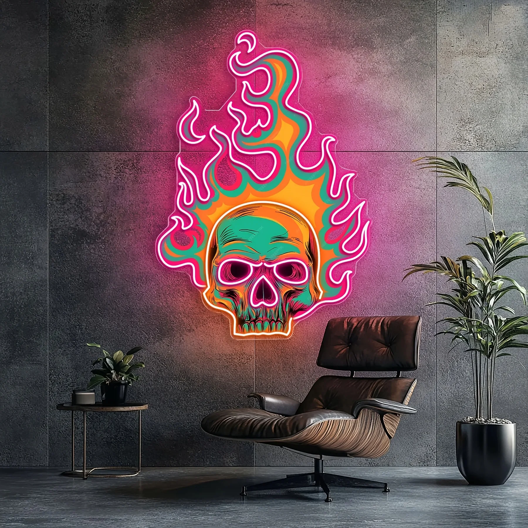 Vibrant Skull Neon Light LED Neon Sign สําหรับเกมห้องนอนปาร์ตี้บาร์คลับ Man Cave Wall Decor ของขวัญวันเกิด USB หรี่แสงได้
