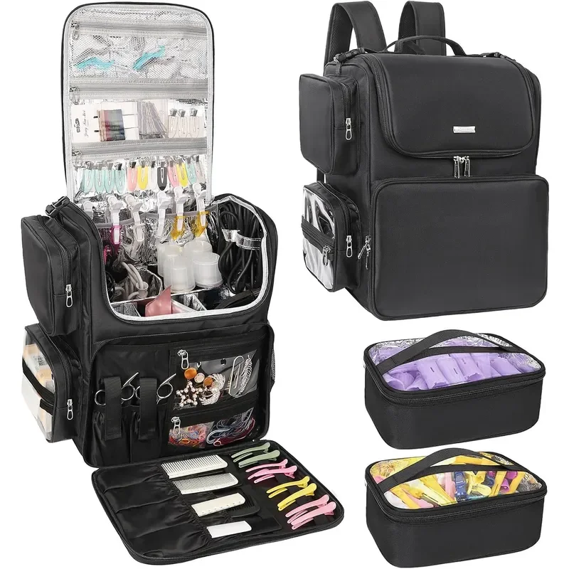 Hair Tools Travel Bag Hair Stylist Backpack Hairdresser Cosmetology Bag Heat Insulation Full Layer for Curling Iron Hair