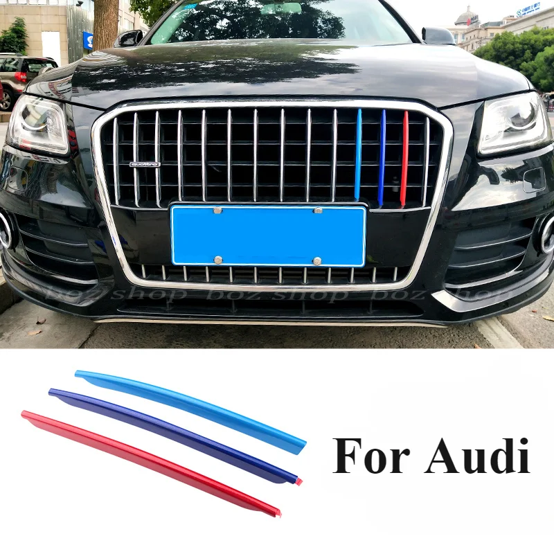 

For Audi Q5 2013-2018 Three-color Medium Net Decorative Strip Body Decorative Bright Strip Color Bar Modification Dazzling