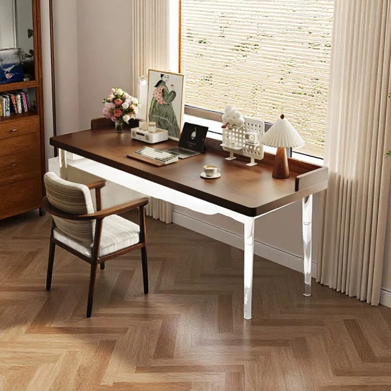 Modern Acrylic Solid Wood Bay Window Floating Desk Nordic Creative Bedroom Computer Desk Study Furniture Birou Plutitor FYFD