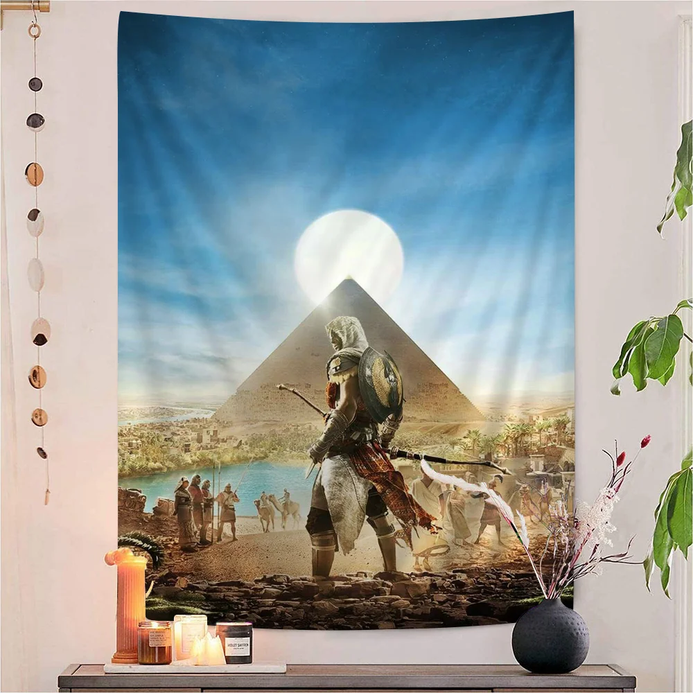 A-ASSASIN Game C-CREED Anime Tapestry Hippie Flower Wall Carpets Dorm Decor Cheap Hippie Wall Hanging