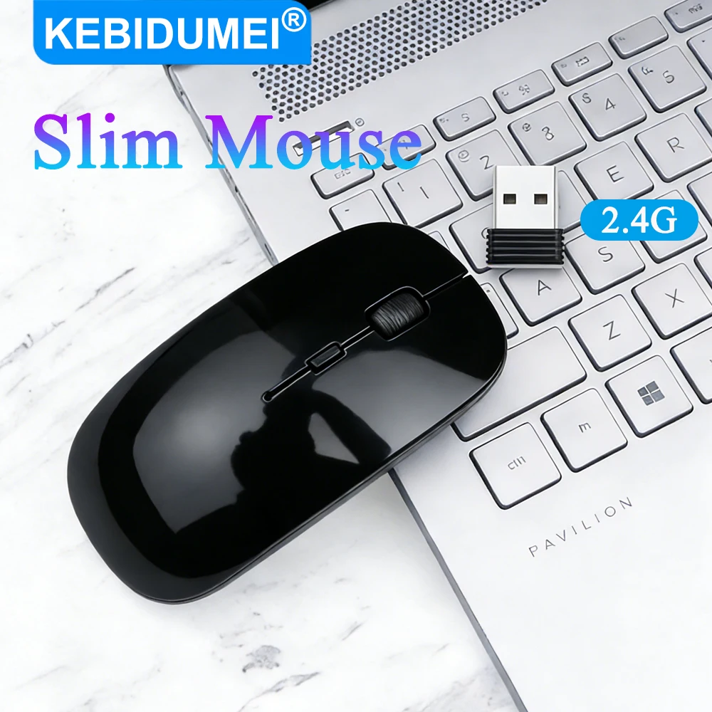 Slim 2.4G Wireless Mouse 1600DPI Gaming Mouse Optical Battery Mice with USB Receiver Computer Accessories For Mac Laptop Desktop