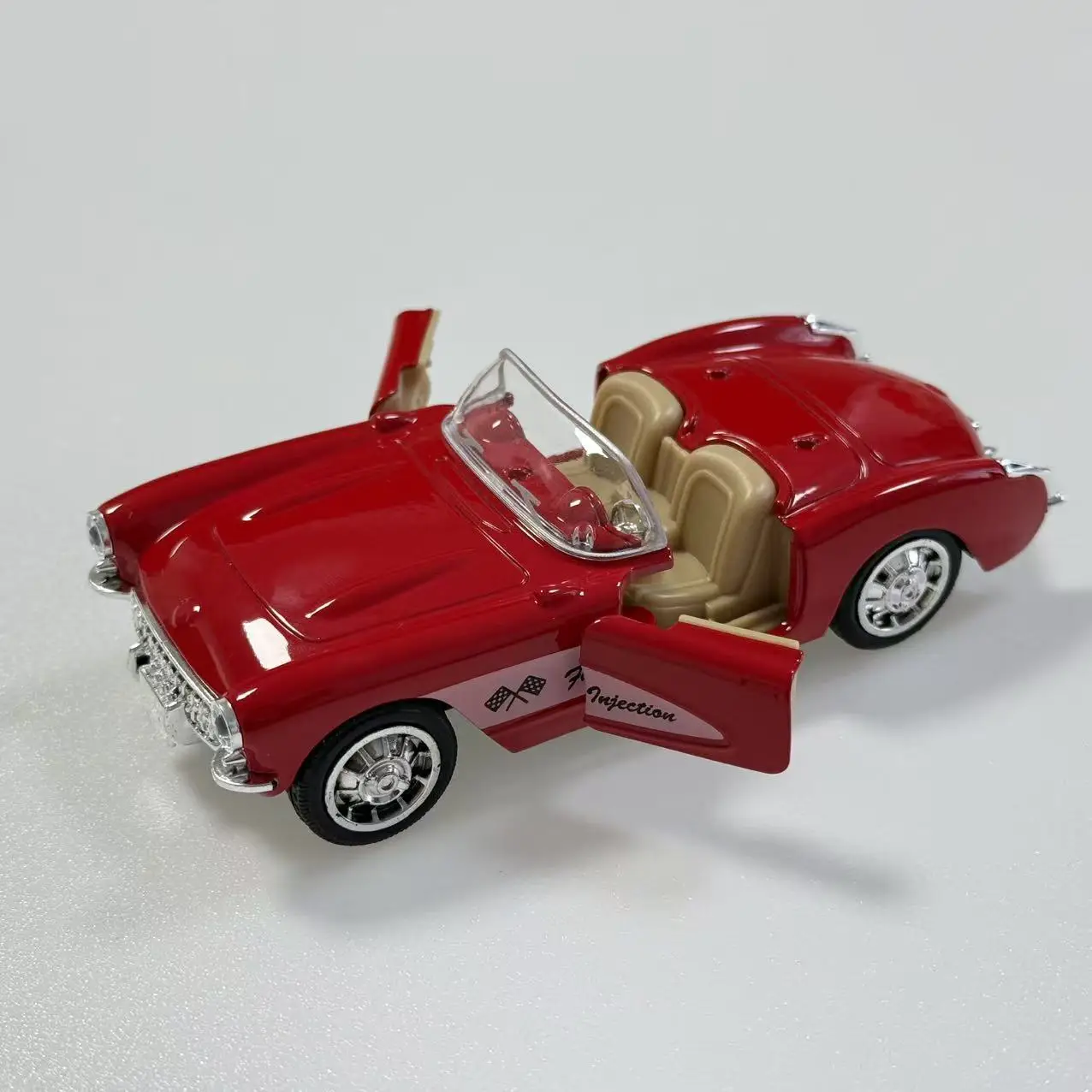 (Wellpappenschachtel) Maßstab 1:36, Vintage-Konvertible im Stil eines Spielzeugautos, leistungsstarke Feder, Metallguss, Jungenspielzeug, das beste Geschenk. – Detail 6