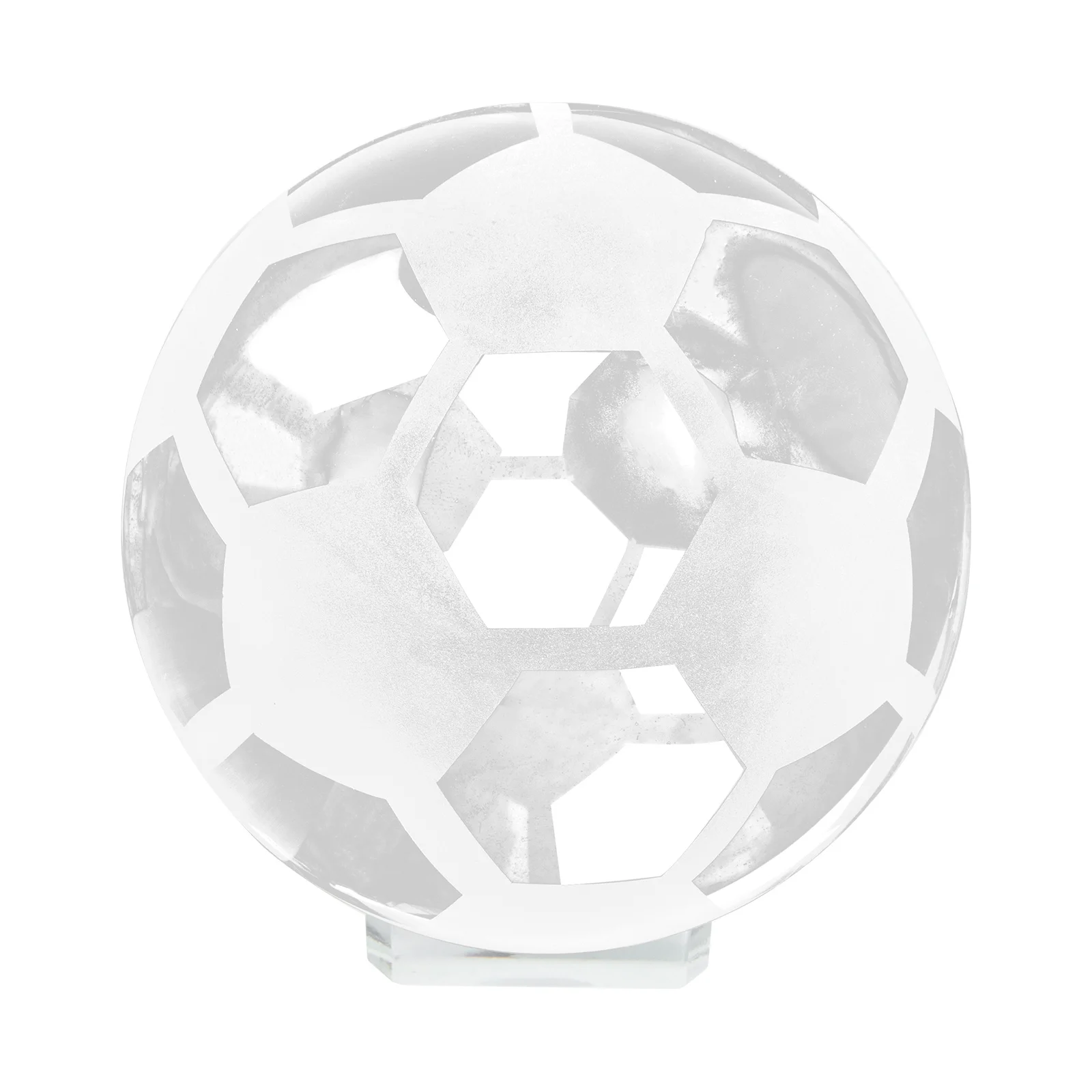 Bolas de ornamento de futebol de cristal peso de papel de futebol transparente para decoração