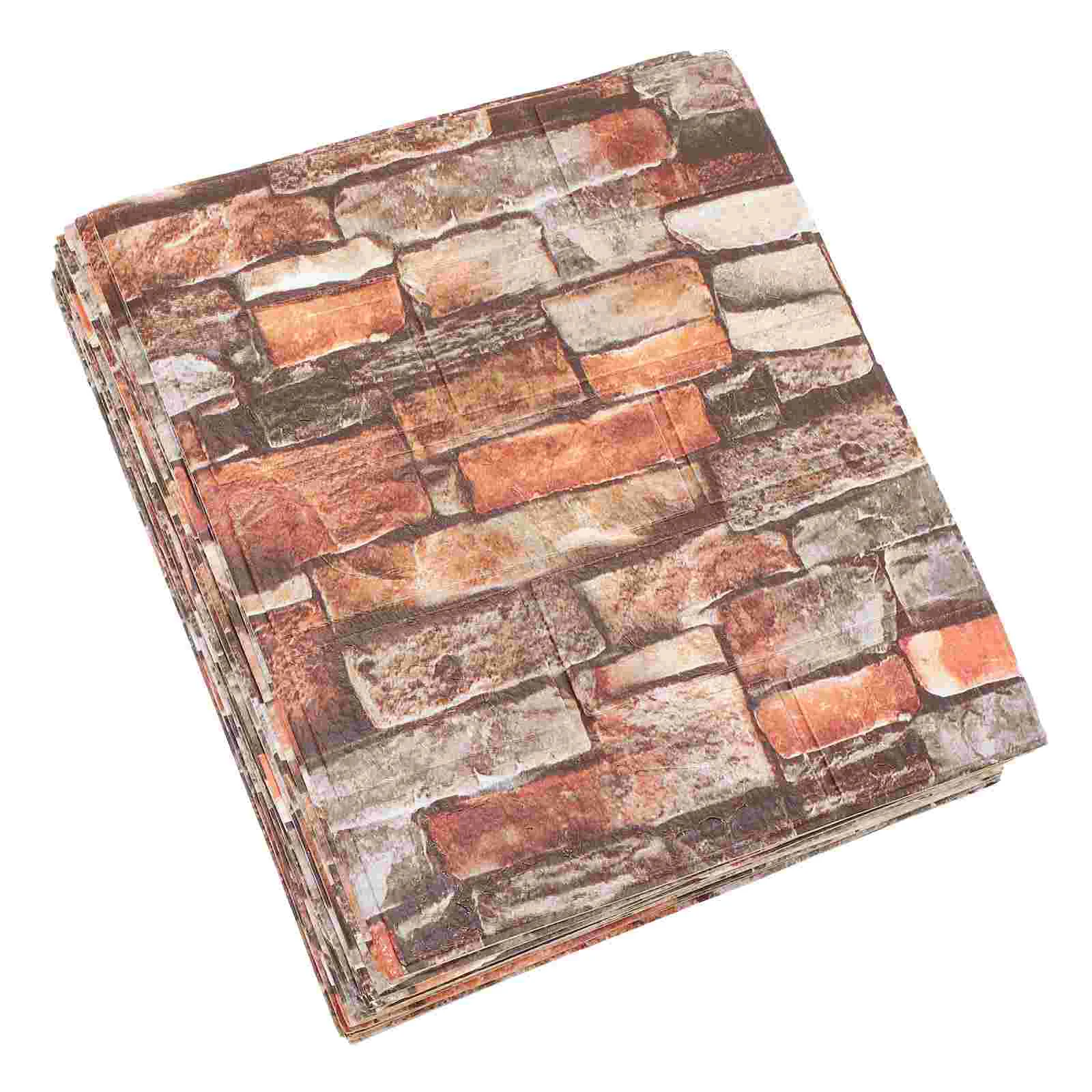 

20 Pcs Simulated Rock Chip Wallpaper Adhesive Tiles Decorative Decals Backsplash for Kitchen Home Automatic