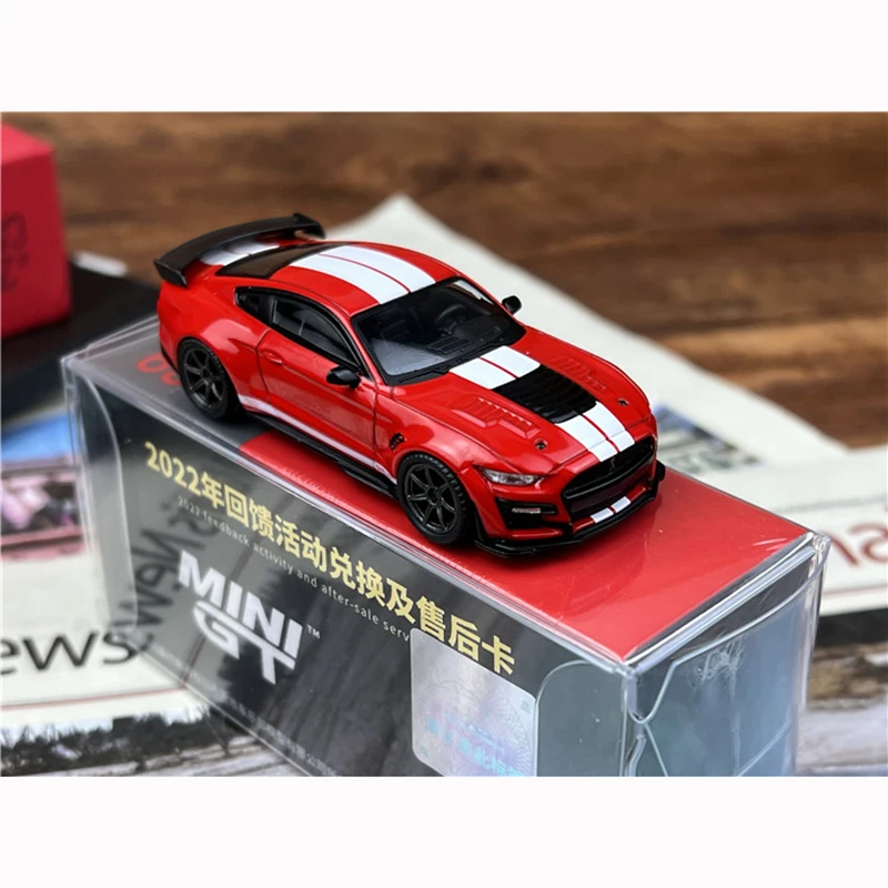 Spot MINI GT 1:64 Ford Mustang Shelby GT500 Alloy Sports Car Model Red Adult Classic Collection Static Display Gift Souvenir