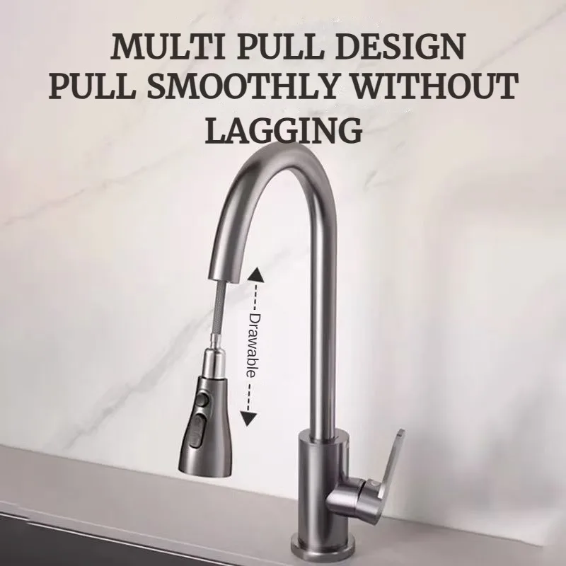 

Kitchen hot and cold pull-out detachable kitchen sink faucet faucet mixer manual
