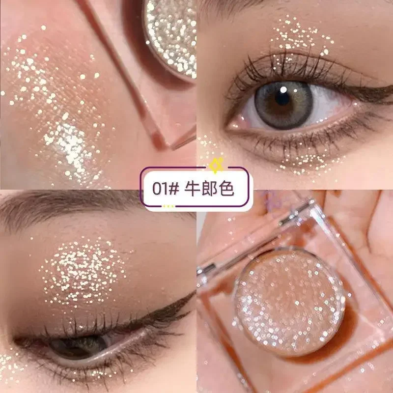 Hot Monochrome Eyeshadows Cowherd Weaver Girl Pearlescent Fine Glitter Sequins Cement Matte Student Eye Shadow Palette Wholesale