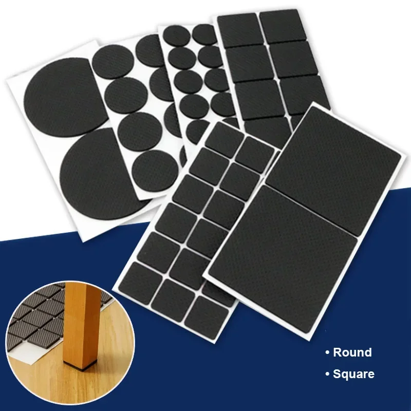 

5-80pcs Hardware Rubber Pads For Chair Legs Anti Slip Mat Bumper Damper NonSlip Round Square Self Adhesive Table Feet Protector