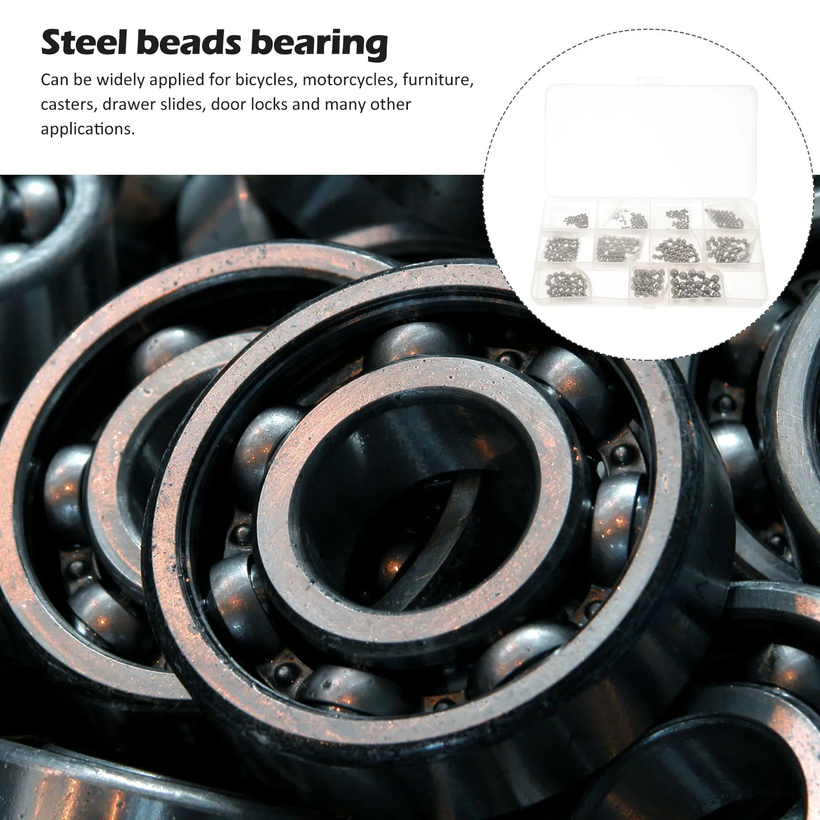 1Set Stainless Steel Bearing Steel Balls High Precision Hard Rustproof Smooth Round Ball Set for Machinery Maintenance Long Life