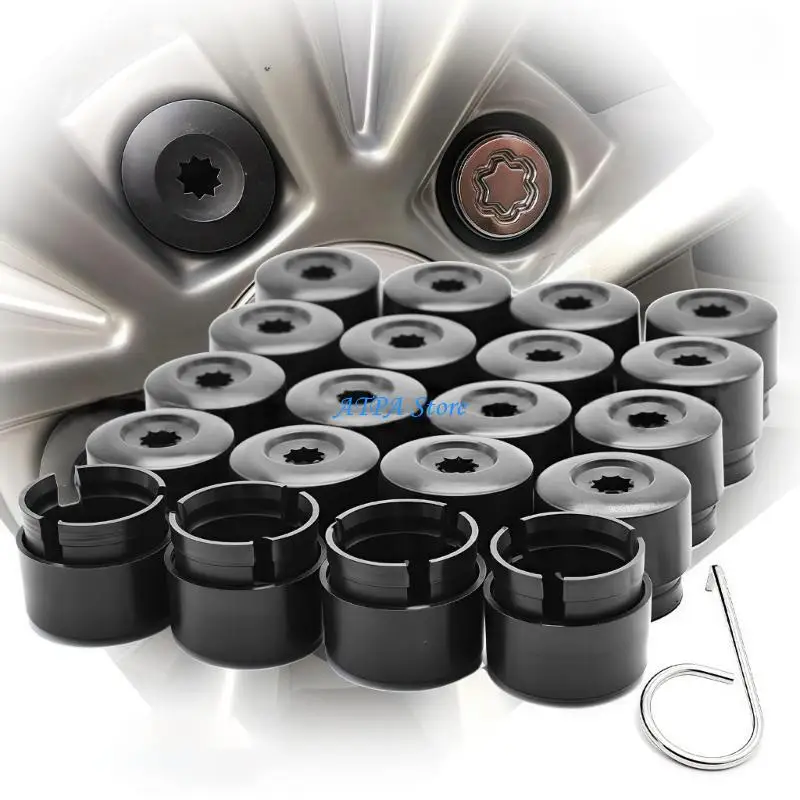 

U13C Wheel Bolt Caps with Cap Puller Tool Automotive Accessories Screw Cover Caps