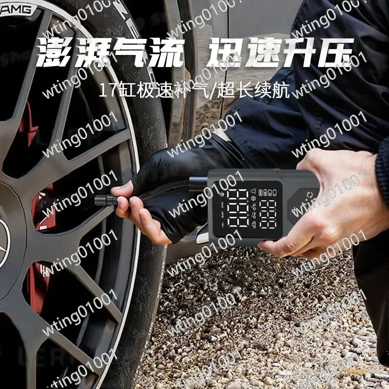 for Spot P024 Wireless Smart Tire Inflator Portable Emergency Air Pump for Car Bike Rugby Ball Fast Inflation Compact Design