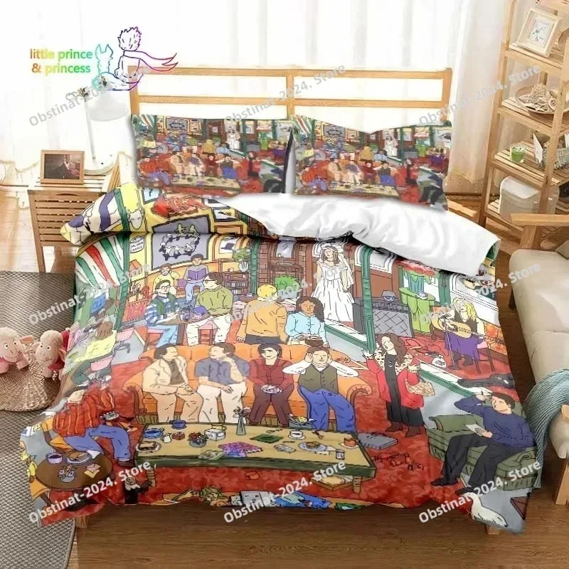 Friends Drama TV Series Bedding Set Single Twin Full Queen King Size Bed Set Adult Kid Bedroom Bedding Gift