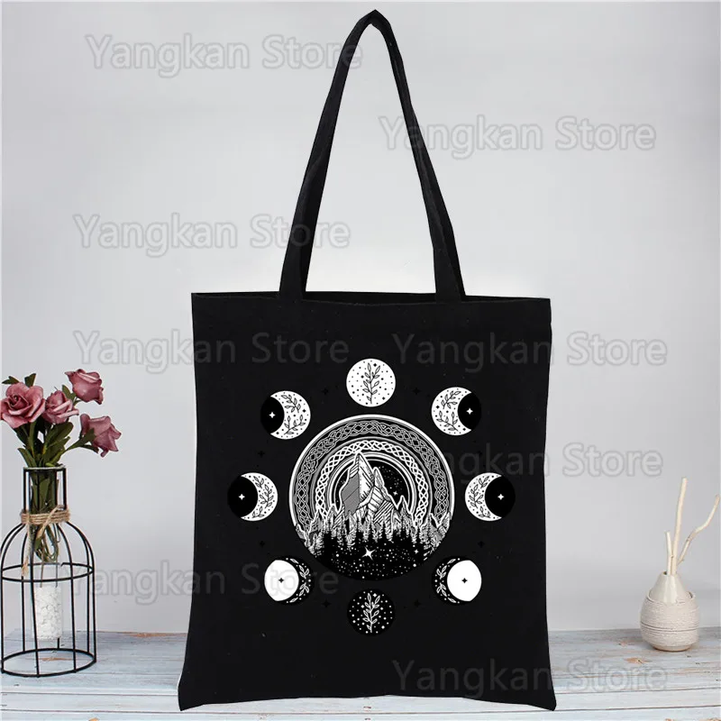 ACOTAR Velaris City of Starlight The Night Court Shopping Bag Original Design White Unisex Fashion Travel Canvas Bags Black