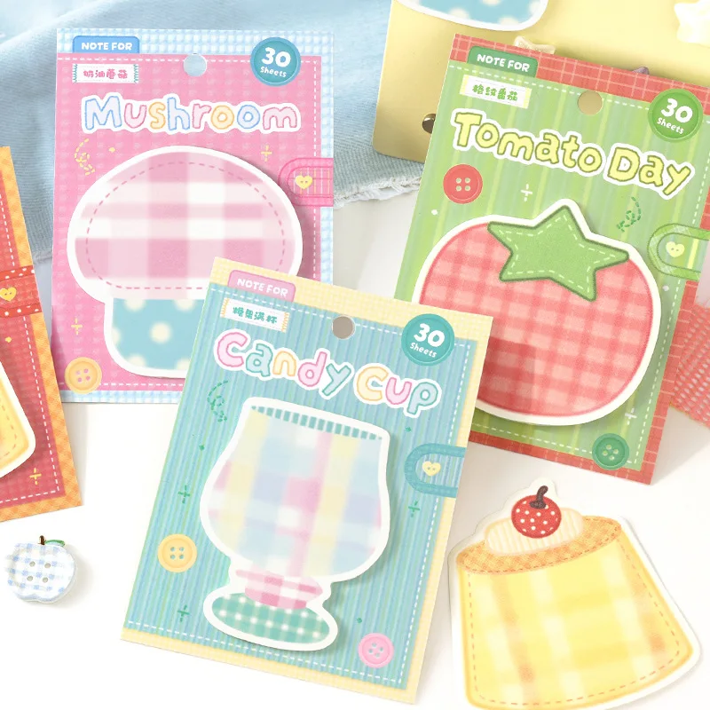 30pcs/set Fresh Vegetable Tomato Ins Style Series Sticky Notes Sticker Notes Notepad School Office Supplies Post Sticky