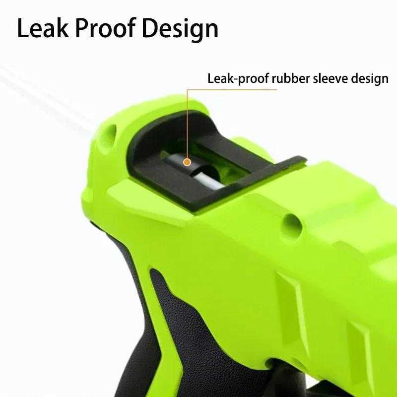 Pistola per colla a caldo portatile senza fili con stick di colla da 10 7 mm, strumento di riparazione fai-da-te per batteria agli ioni di litio Makita/DeWalt/Milwaukee/Bosch 18V