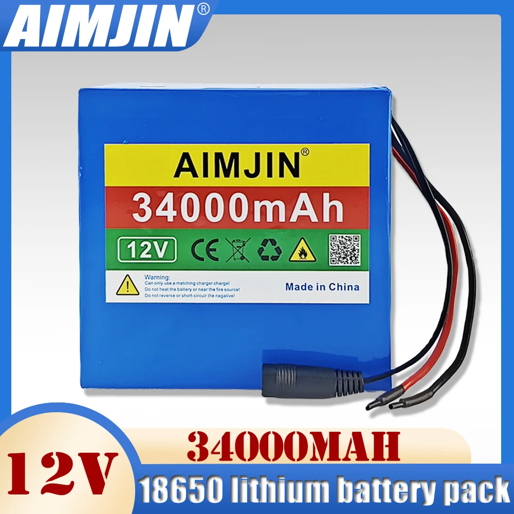 18650 12V 3400mAh for LED Lamp Light Solar Street Light Backup Power etc Rechargeable Li-Ion 3S12P Battery Pack