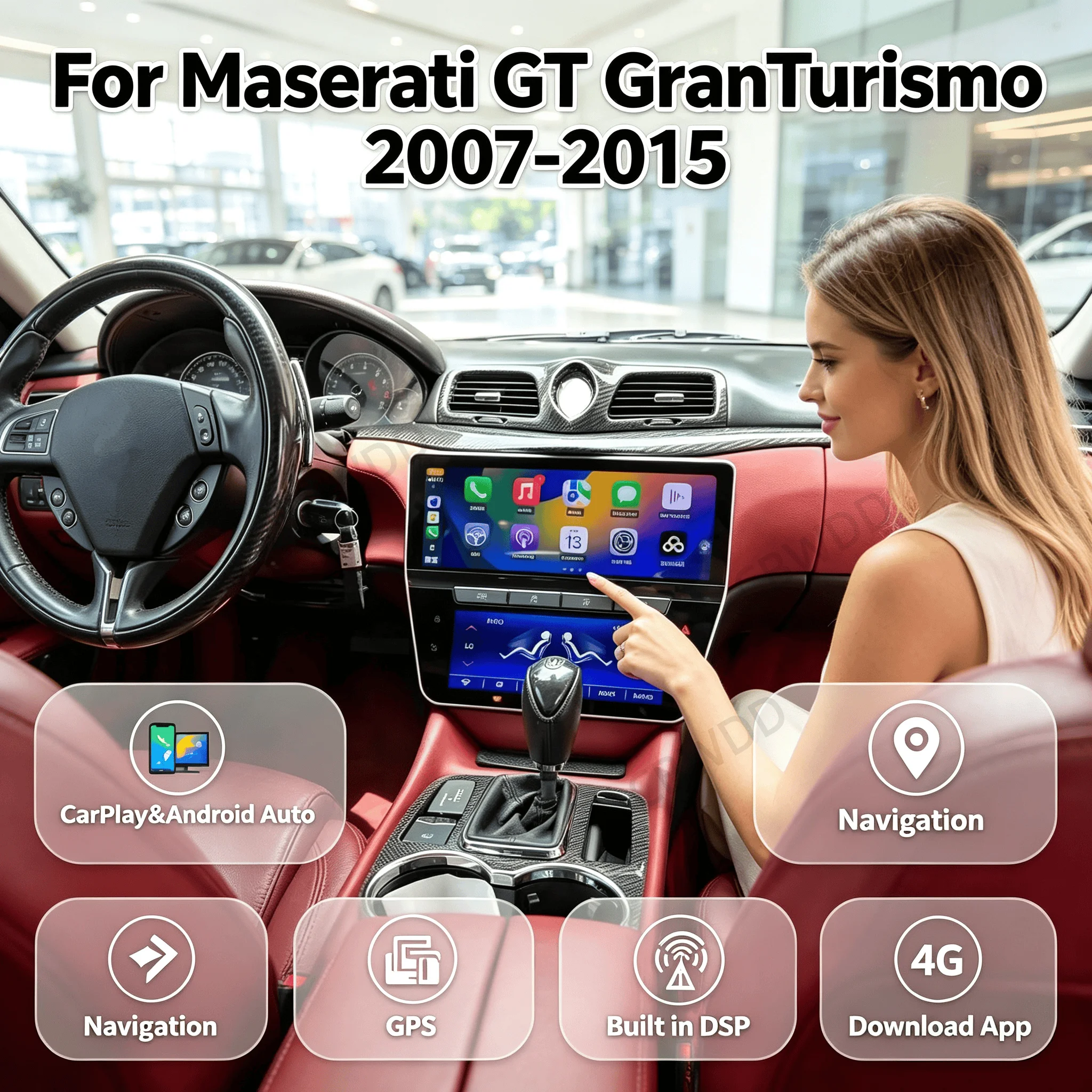 For Maserati GT GranTurismo 2007-2015 Android Style Car Audio Car GPS Navigation for Car Multimedia Stereo Apple Carplay