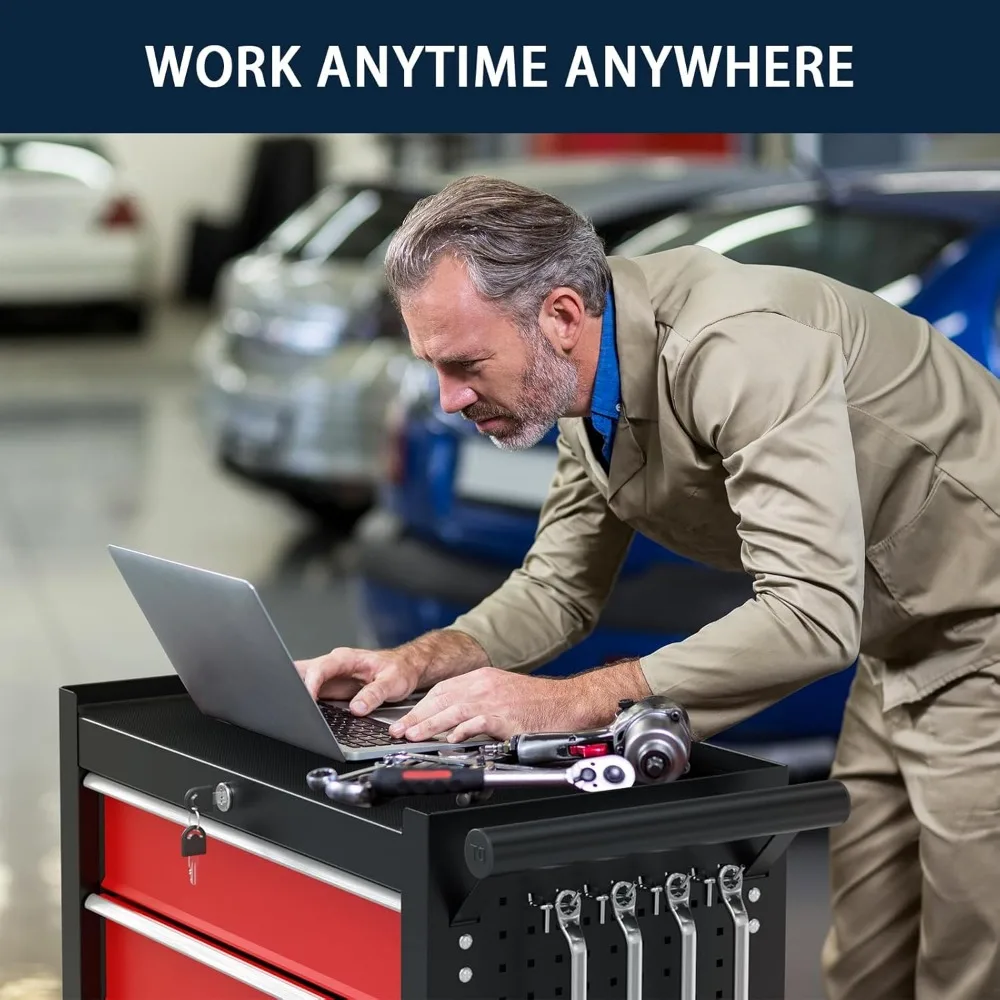 5-Drawer Meatl Rolling Tool Chest with Wheels,Tool Storage Cabinet with Locking System，Toolbox with Wheels for Garage, Warehouse