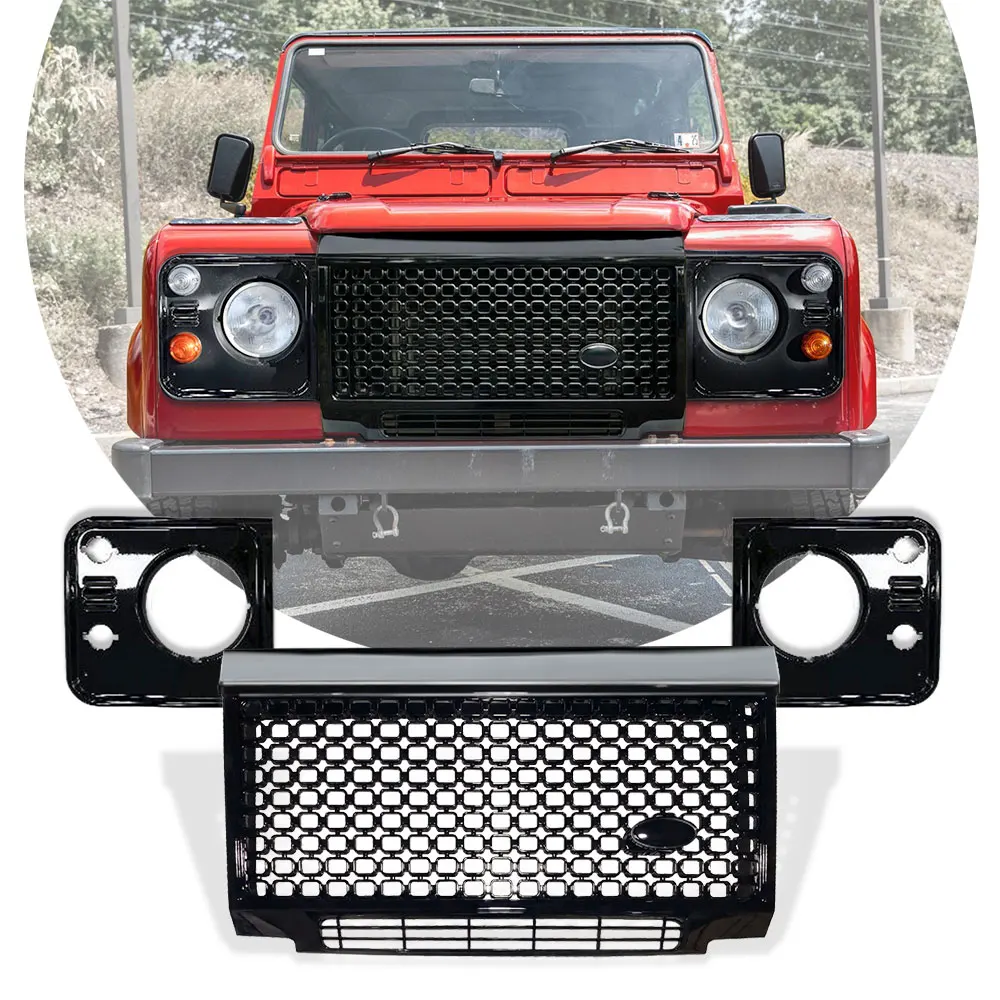 Car Front Bumper Grille ABS OCTA Mesh Grill For Land Rover Defender 90 110 Car Accessories Upgrade New Style Grills