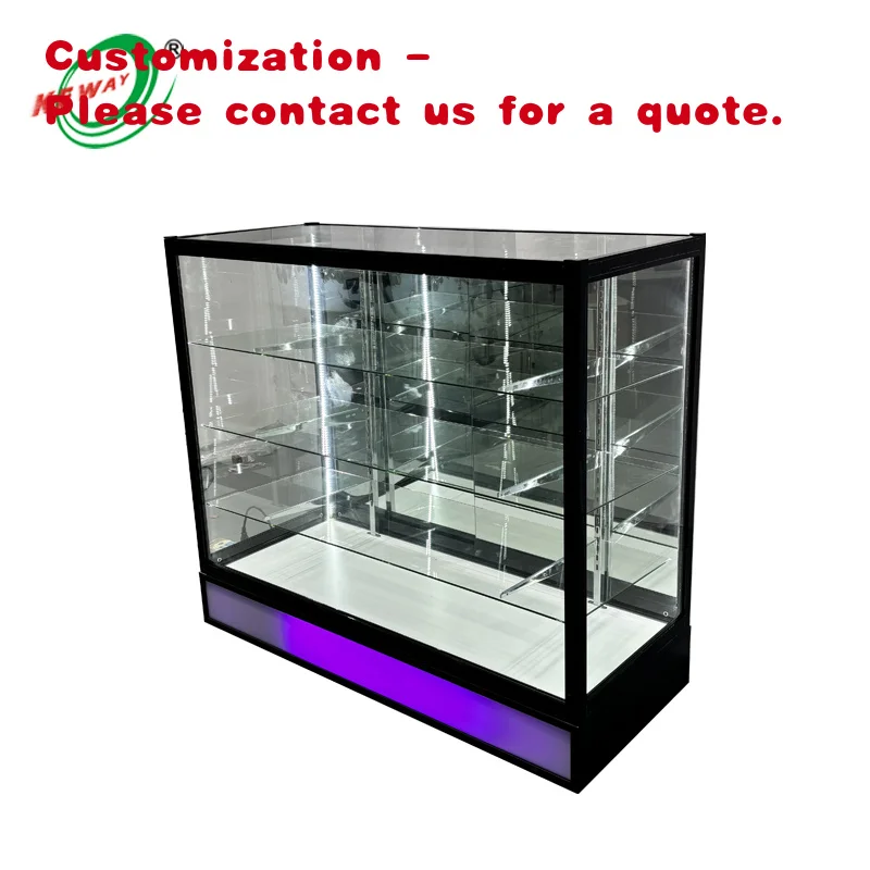 

Изготовленный на заказ 6-футовый светодиодный шкаф-витрина с раздвижным зеркалом, розничная витрина из закаленного стекла, дымовые магазины