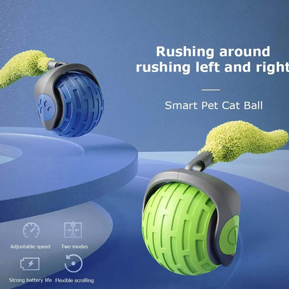 Intelligenter Katzenspielball, automatisch interagierender elektrischer Rollball für Haustiere, USB-aufladbarer, beweglicher, springender Ball für Kätzchen, Geburtstagsgeschenk – Detail 4