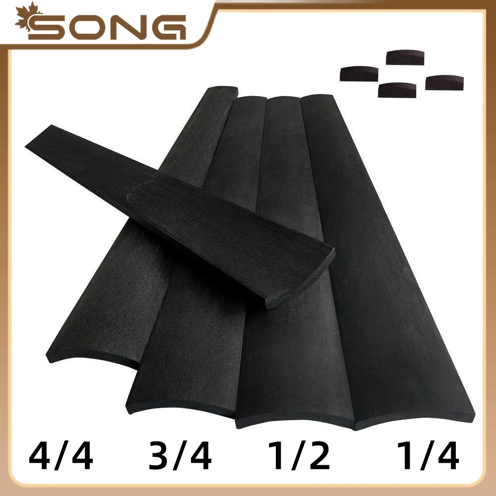 Ebony Violin Fingerboard All Size Handmade Multi-purpose Solid Wood 1/8 1/4 1/2 3/4 4/4 Violin Parts and Aceessories