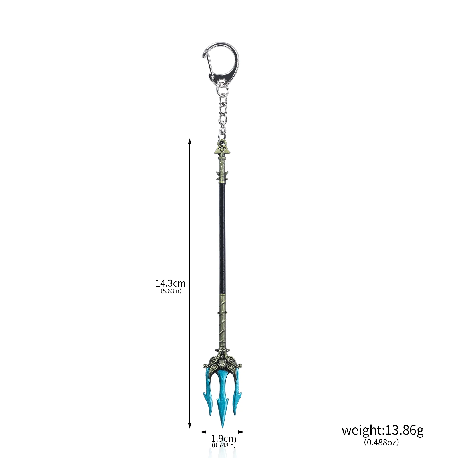 Poseidon Trident Metal Weapon Keychain