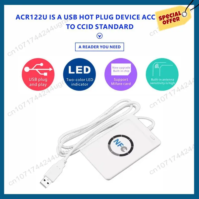

-A15I ACR122U RFID IC Устройство чтения смарт-карт Дубликатор + 5XUID/CUID Брелок Писатель Копировальный аппарат Записываемый клон 13,56 МГц ID IC Card Копировальный аппарат