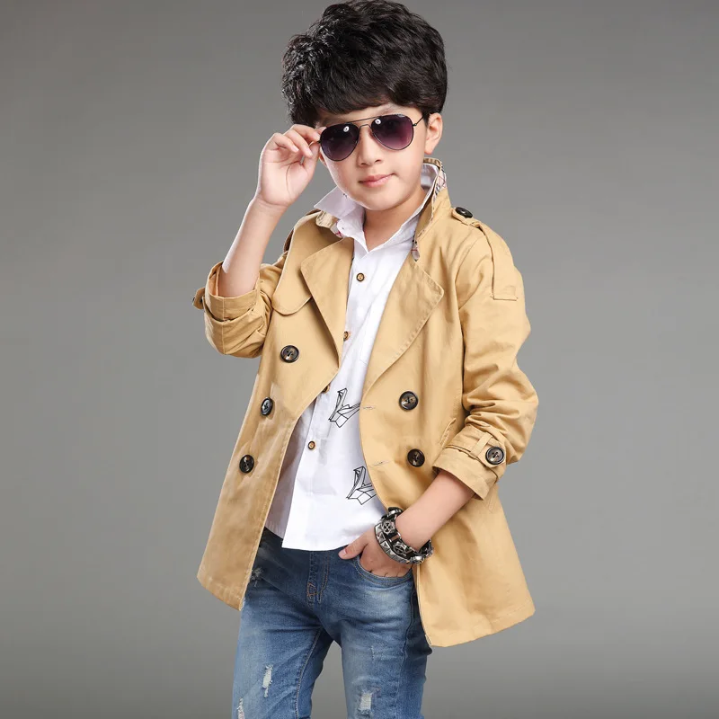 New Boys Winter Coat High Quality Fashion Double Breasted Solid Wool Coat For Boys Kids Wool Coat Jacket Boys Children Outerwear