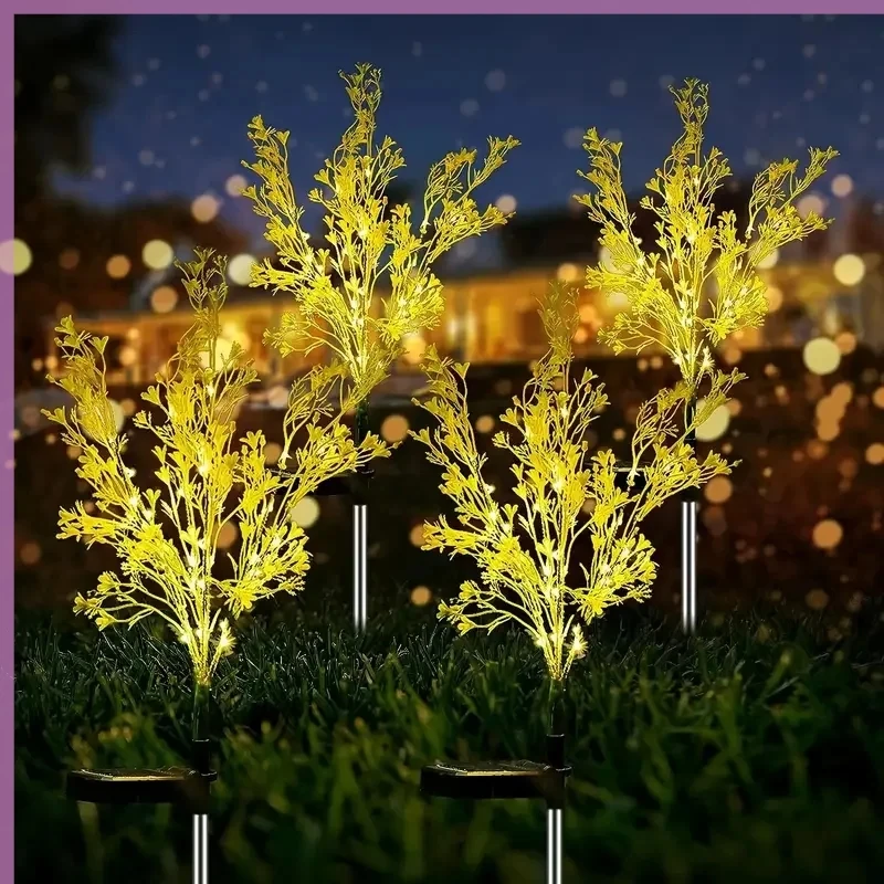 

Solar powered rapeseed flower field inserted lawn light, outdoor waterproof LED garden courtyard decorative light E2