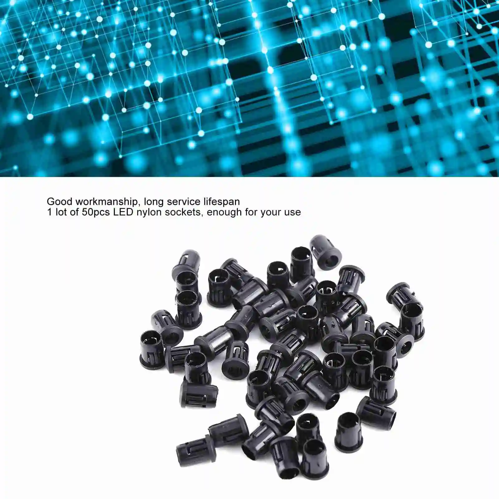 

3mm LED 50Pcs Lamp Socket Diode Holder Nylon Black Clip Bezel Mount Useful