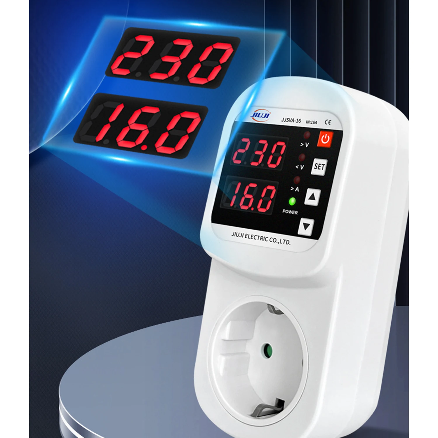 

Automatic Voltage Current Protector Socket 220V intelligent socket Adjustable 16A Power Surge Protector EU Plug Socket