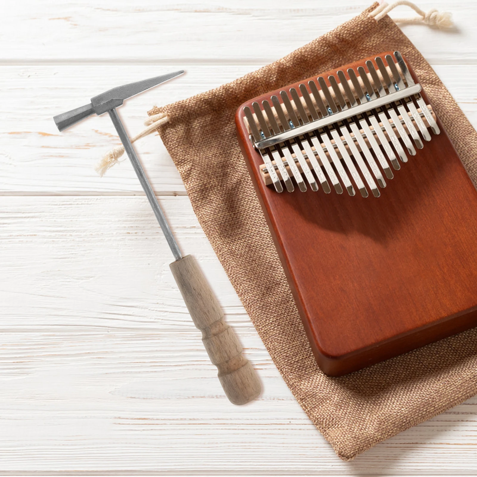 

1Pcs Kalimba Instrument Tuning Hammer Precision Tool Thumb Piano Adjustment Wooden Handle Music Accessory