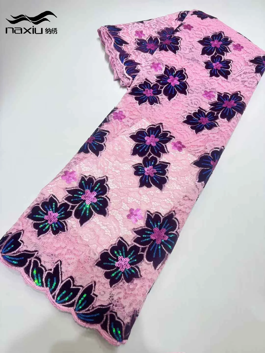 

Французская бархатная сетка Madison, кружевная ткань 2025 года, ткань с вышивкой и блестками, тюль, африканская ткань для женщин, вечерние платья, 5 ярдов, шитье