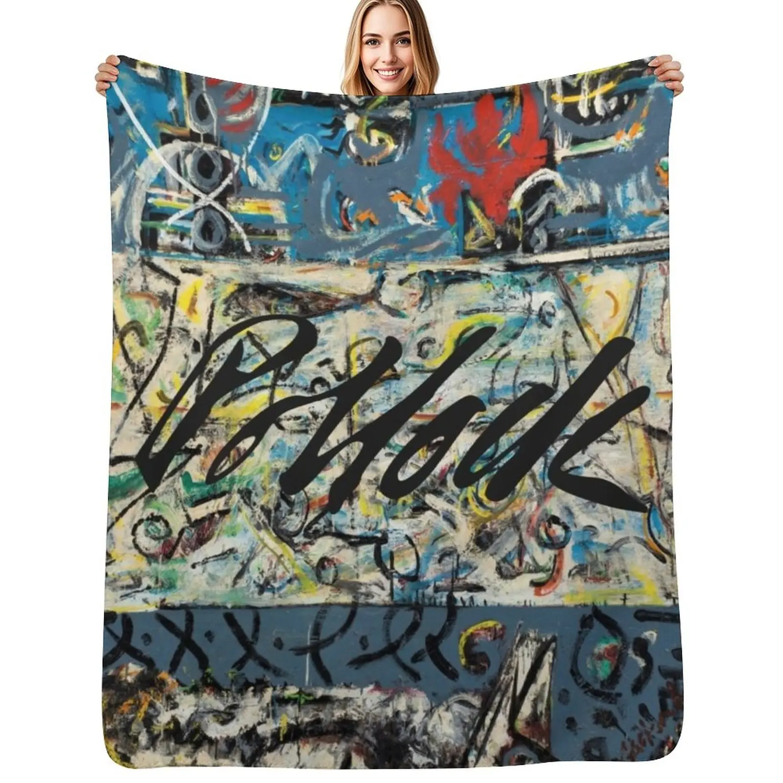 Guardians of the Secret by Jackson Pollock Throw Blanket Picnic Sofa Quilt Plaid blankets ands Retros Soft Plaid Blankets