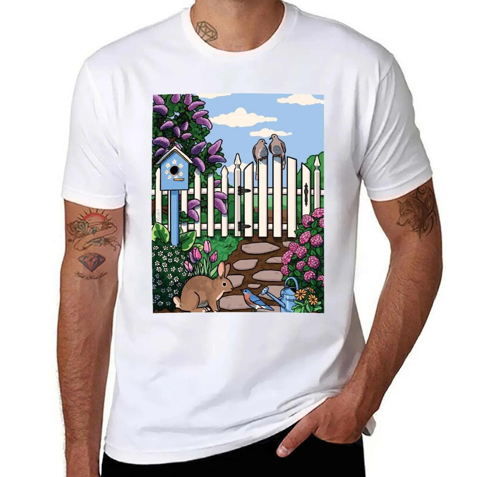 

spring garden T-Shirt man t shirts for men man t shirts graphic t shirt men 100% cotton luxury brand T-Shirt